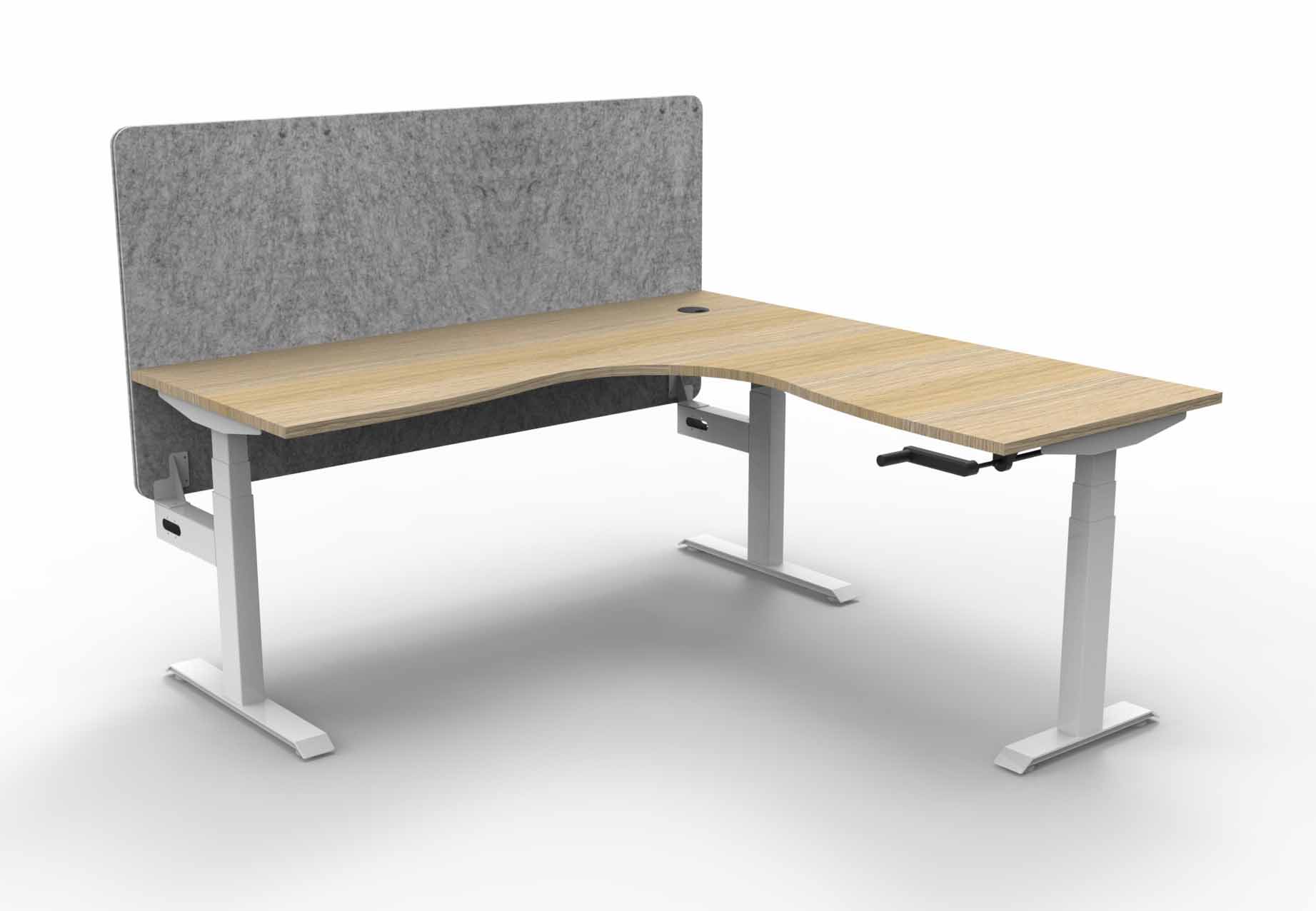 Boost Crank Manual Sit-Stand Corner Workstation-with Eco Screen